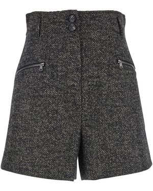 Max Mara Virgin Wool Blend Shorts - Gray