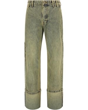 Entire studios Cuff Surface Wave Jeans Cotton - Green