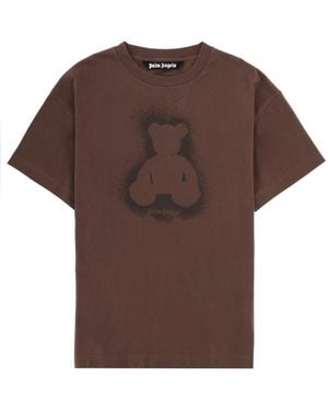 Palm Angels T-Shirt Bear Cotton T-Shirts - Brown