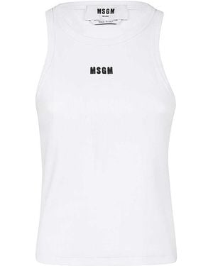 MSGM Ribbed Tank Top - White
