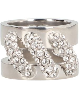 Givenchy Stitch Crystal Ring - Grey