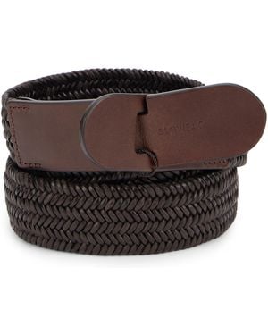 Slowear Woven Leather Belt - Brown