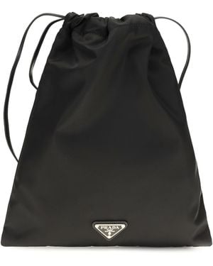 Prada Wish Re-Nylon Clutch Polyamide Clutches - Black