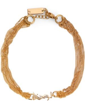 Saint Laurent Metal Bracelet Cassandre Brass Bracelets - Metallic