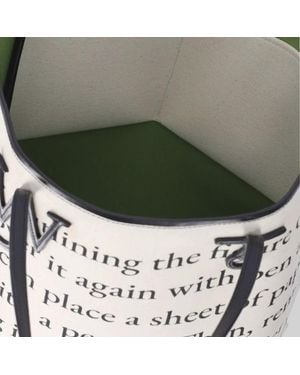 JW Anderson Cotton Blend Anchor Shopping Bag Ivory, Shoulder - Green