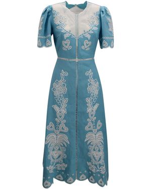 Farm Rio Blue Lace Banana Midi Dresses for Women - Up to 81% off | Lyst UK