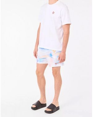 CASABLANCA Galactic Connection Logo Swim Shorts Clothing Beachwear - White