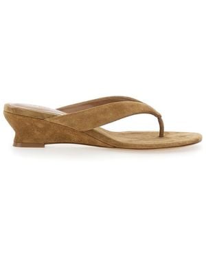 Le Monde Beryl Wtssuetau Wedges With Slip-On Design And Logo Imprinted On The Insole - Brown