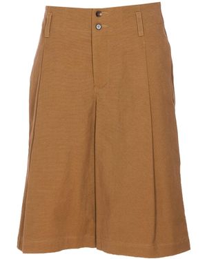 Chloé Shorts Bermuda Wide Leg And High Waist - Brown