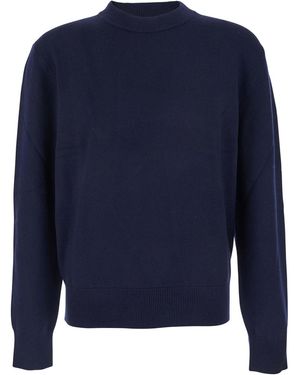 sunflower Crew Neck Jumper With Dropped Shoulder - Blue
