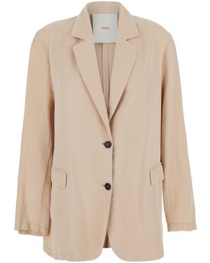 Jucca Single-Breasted Jacket With Notched Revers For Blazers - Natural