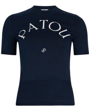 Patou Dark Cotton Blend T-Shirt - Blue