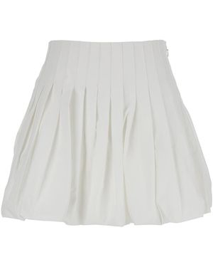 EPINGLER Mini Skirt With Concealed Side Zip Closure And Pleated Details Cotton - White