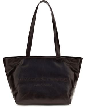 Alexander Wang Medium Punch Leather Tote Bag Calf Bos Taurus Shoulder - Black