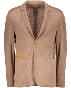 Brett & Sons Single-Breasted Two-Button Jacket - Brown