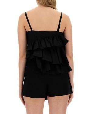 MSGM Tops With Ruches Cotton - Black