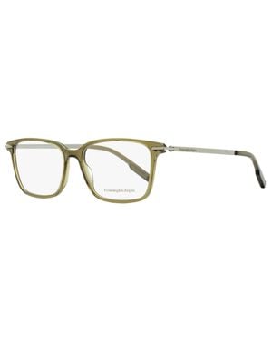 ZEGNA Rectangular Leggerissimo Eyeglasses Ez5246 051 Sage-Ruthenium 54Mm Plastic (Acetate) - Black