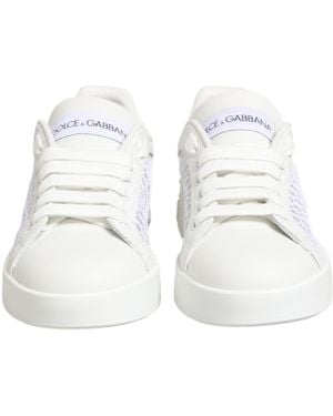 Dolce & Gabbana Mesh Inserts Low Top Trainers Shoes Ps+20Lf - White
