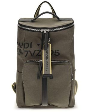 Fendi Cotton Backpack - Grey