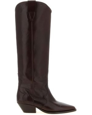 Isabel Marant Cowhide Over The Knee Shoe - Brown