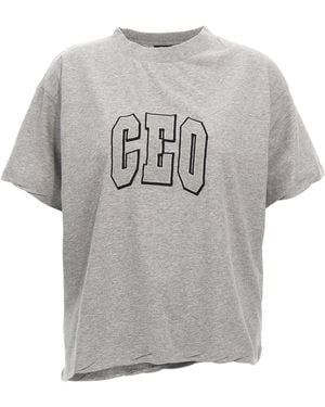BALENCIAGA CEO チーム ロゴ ボックス Tシャツ Ceo Team Logo Boxy T-shirt in Heather Grey | Balenciaga GB