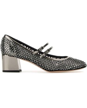 Le Silla Embellished Mesh Gilda Court Shoes - Metallic