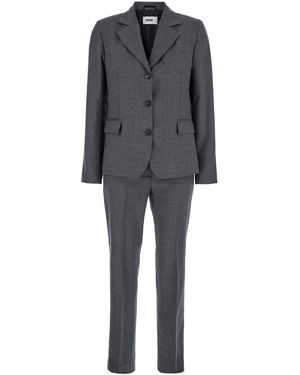 Grifoni Single-Breasted Suit With Notched Revers - Grey