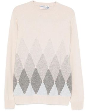Ballantyne R Neck Pullover - White
