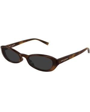 Saint Laurent Sunglasses Rectangle Full Rim, Havana Frame And Lens Sl871Sue004 - Brown