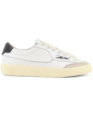 Autry Windscape Leather Trainers With Suede Insert - White