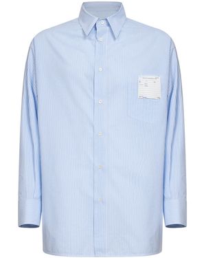 MM6 by Maison Margiela Light And Striped Poplin Shirt - Blue