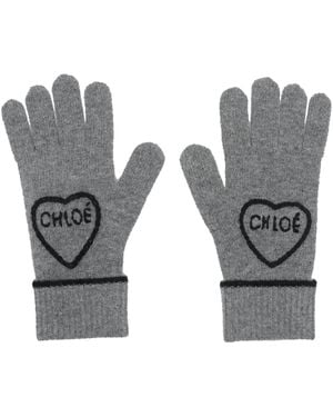 Chloé Gloves Virgin Wool Cashmere - Gray