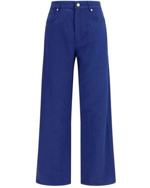 Max Mara Cotton Casual Trousers - Blue