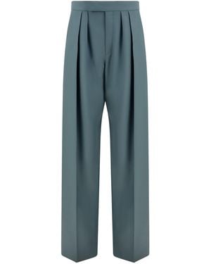 Chloé Tailored Wool Pants Fleece Ovis Aries - Blue
