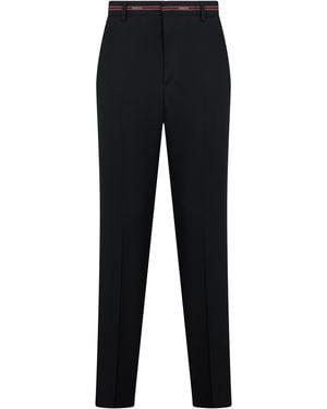 Gucci Wool High-Waisted Trousers - Blue