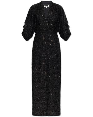 Diane von Furstenberg Jessel Sequin Embellished V-Neck Dress - Black