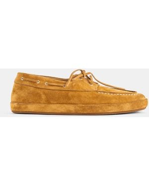 Marsèll Scato Pelle Tobacco Suede Boat Loafers - Orange