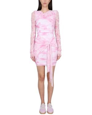 MSGM Chic Concealed Zipper Mini Dress For - Pink