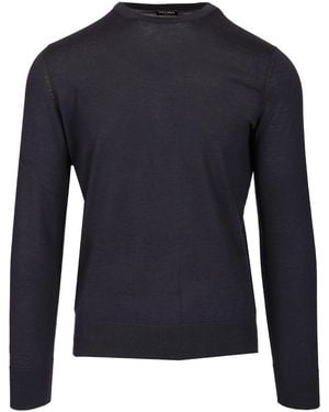 ZEGNA Cashmere And Silk Crewneck Jumper - Blue