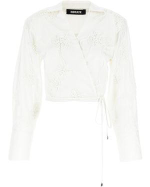ROTATE BIRGER CHRISTENSEN Wrap Cotton Shirt Shirt, Blouse - White