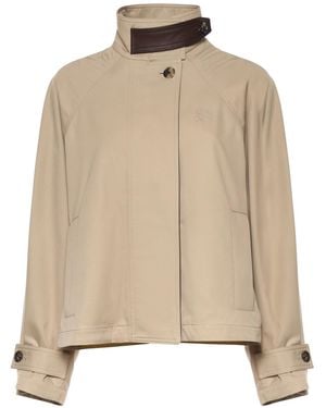Loewe Cotton And Silk Cropped Parka - Natural