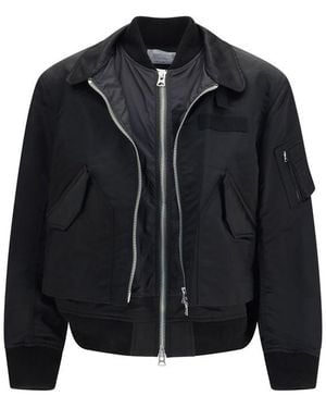 Sacai Cotton Bomber Clothing - Black