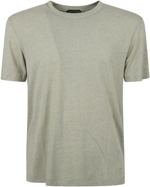 Tom Ford Mn Cut And Swen Crewneck T-Shirt - Green