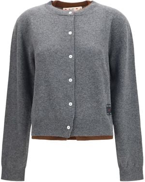 Marni Layered Effect Cashmere Cardigan Kashmir/Capra Hircus - Gray