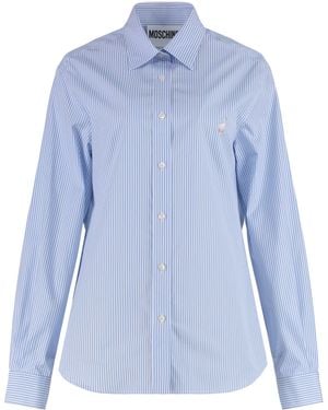 Moschino Shirt Striped Cotton - Blue