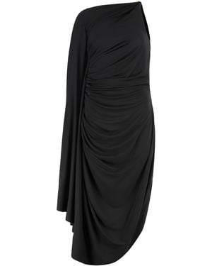 Bottega Veneta Draped One-Shoulder Dress Viscose - Black