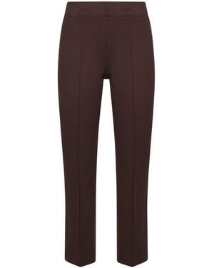 Blanca Vita Coffee Stretch Jersey Pioppo Trumpet Trousers - Brown