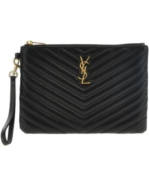 Saint Laurent Cassandre Clutch Calfskin Leather (Bos Taurus) - Black