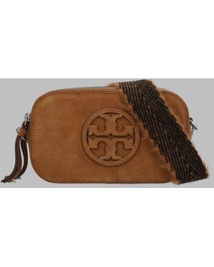 Tory Burch Miller Mini Suede Shoulder Bag Bovine Leather - Brown