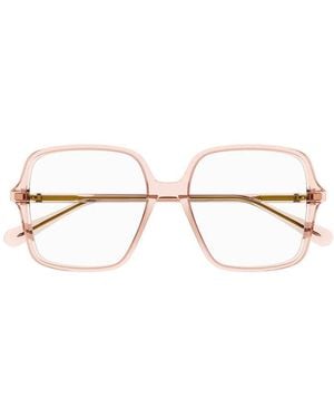 Gucci Eyeglasses Square Full Rim, Burgundy Frame And Clear Demo Lenses Lens Gg1003O005 - Brown
